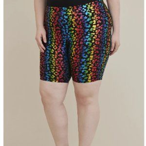 NWOT Rainbow Leopard Print bike shorts